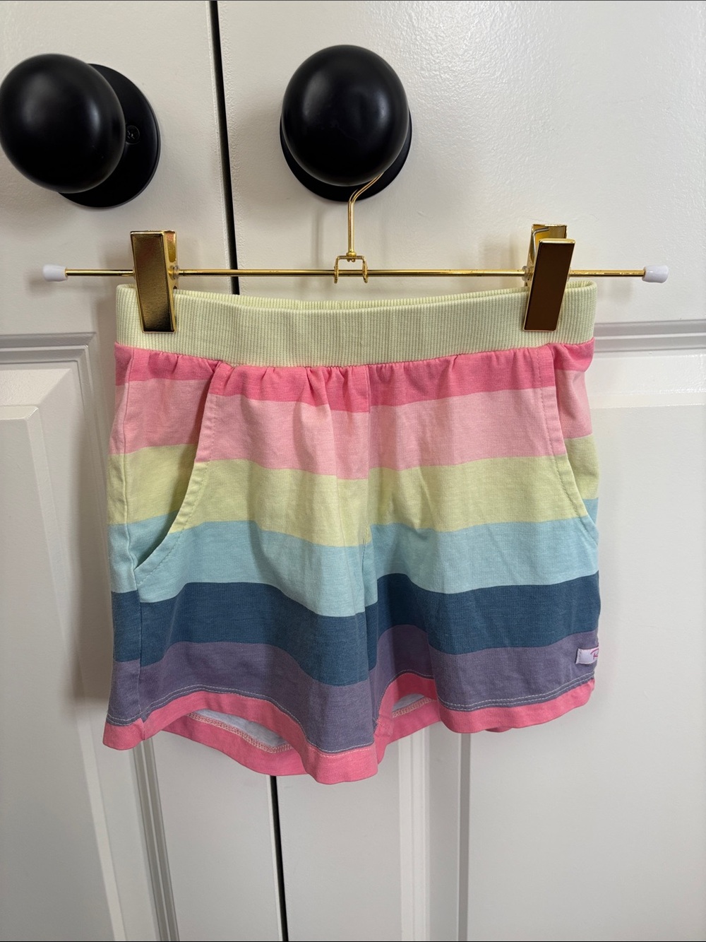 Girls Rainbow Stripe Skirt - Pastel Multicolor